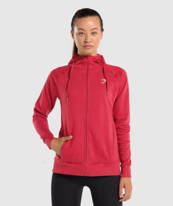 Damske Mikiny S Kapucňou Gymshark Training Zip Up Bordove | HC8937560